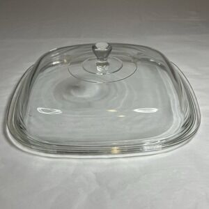 Clear Glass Square Pyrex Replacement Lid with Knob #B9 Corningware 9" Fit
